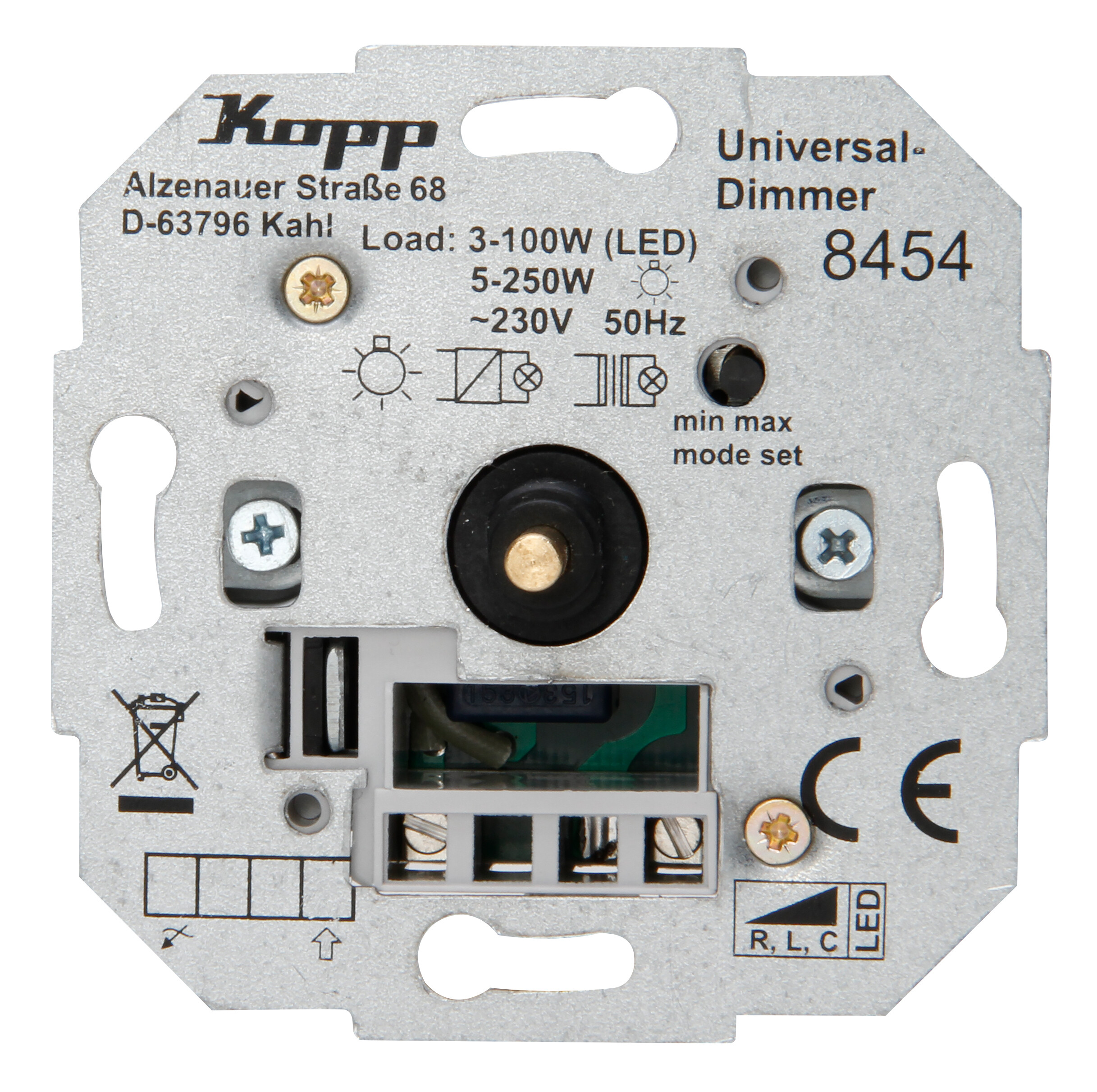 KOPP LED Universal Druck Aus Dimmer, Einsatz bis 100W/250W